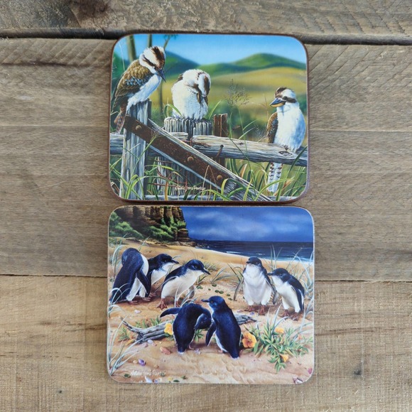 Vtg Ashdene of Australia Coaster Set Crimson Cousin Art by Natalie Jane Parker - Picture 4 of 10